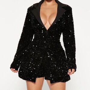 Black Sequin Romper